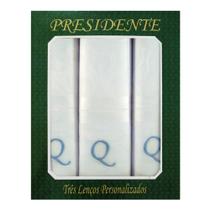 Caixa Lenço Masculino Iniciais Bordadas - Letra Q Caixa Lenço Masculino Iniciais Bordadas - Letra Q