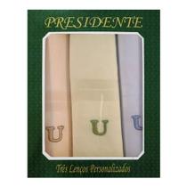 Caixa Lenço Masculino Iniciais Bordadas - Letra U Caixa Lenço Masculino Iniciais Bordadas - Letra U