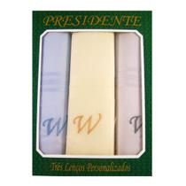 Caixa Lenço Masculino Iniciais Bordadas - Letra W Caixa Lenço Masculino Iniciais Bordadas - Letra W
