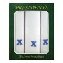 Caixa Lenço Masculino Iniciais Bordadas - Letra X Caixa Lenço Masculino Iniciais Bordadas - Letra X