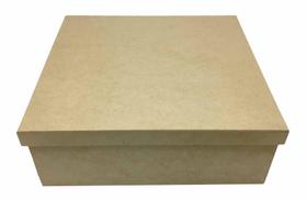 Caixa Lisa Quadrada Mdf Tampa Sapato Solta 18X18X05 Cm