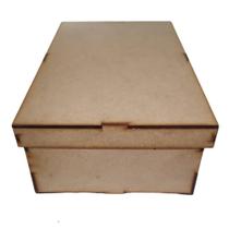 Caixa Lisa Quadrada MDF Tampa Sapato Solta 25x25x10 cm