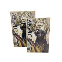 Caixa Livro Decorativa Africa 33/26Cm Kit 2Pc Africana