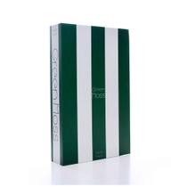 Caixa Livro Decorativa Listra Verde e Branco "Green Moss" 27x17 cm - D'Rossi - DRossi