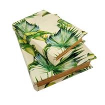 Caixa Livro Decorativa Tropical 27/20Cm Decoração Kit 2 pç