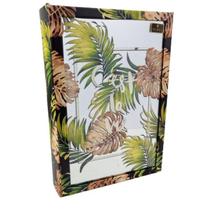 Caixa Livro Decorativa Tropical Verde Espelhada 31X21X7Cm