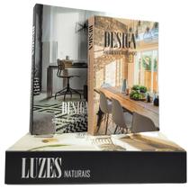 Caixa Livro Decorativo Falso Fake Kit com 3 Porta Objetos LUZES