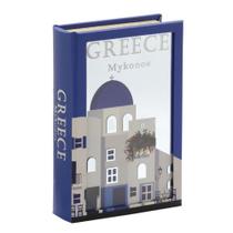 Caixa Livro Espelhada Greece azul 26cm Espressione