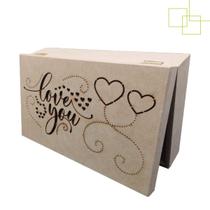 Caixa Love You Dobradiça em MDF Para Presente 26x19x6 Caixa Love You Dobradiça em MDF Para Presente 26x19x6