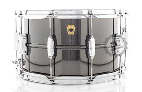 Caixa Ludwig Black Beauty LB408 Brass Shell 14x8 Black Nickel (Made in USA) com automático P85AC