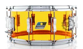 Caixa Ludwig Vistalite Acrylic Amber 14x6,5 Made in USA cor Clássica de John Bonham Automático P85AC Caixa Ludwig Vistalite Acrylic Amber 14x6,5 Made in USA cor Clássica de John Bonham Automático P85AC