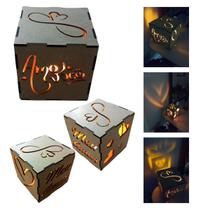 Caixa Luminária MDF LED presente Namorados Amigos Mulheres