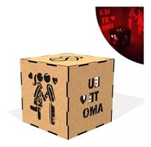 Caixa Luminária Mdf Led Presente Namoro Casal Eu Te Amo