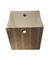 Caixa Luxo Organizadora em Cordão Algodão c Madeira 28x28x28 Caixa Luxo Organizadora em Cordão Algodão c Madeira 28x28x28