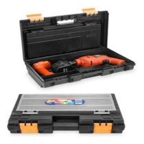 Caixa maleta com compartimentos externo para parafuso para ferramentas furradeira prática 5007