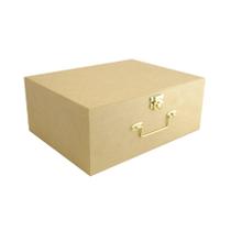 Caixa Maleta Com Dobradiça e Fecho 35x27x14 Mdf Madeira