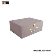 Caixa Maleta com Dobradiça e Fecho 40x32x15 Mdf Madeira Pintado