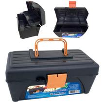 Caixa Maleta De Pesca Com Bandeja Cor Preta Arqplast 25478