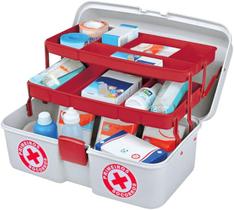 Caixa Maleta de Primeiros Socorros Medicamentos 10 Compartimentos Emergências