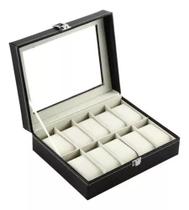 Caixa Maleta Estojo Para 10 Relógios Interno Aveludado Caixa Maleta Estojo Para 10 Relógios Interno Aveludado