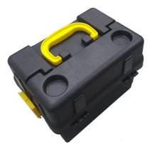 Caixa maleta para pesca 6 bandejas hi preto - 30 divisorias - c/ enrolador de linha