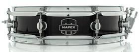 Caixa Mapex MPX Birch Dark Black Piccolo 14x3,5 com Pele Remo Ambassador Coated UC MPBW4350C