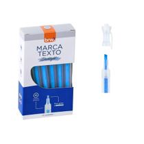 Caixa Marca Texto Fluorescente Transparente 12 UNIDADES BRW Azul