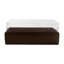 Caixa Marrom Com Tampa De Acetato Tam P Transparente 30 Uni