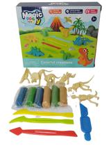 Caixa Massinha Modelar Soft Magic Toys Moldes Dino Dinossauro 16 Peças Caixa Massinha Modelar Soft Magic Toys Moldes Dino Dinossauro 16 Peças