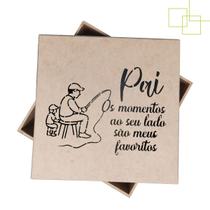 Caixa MDF 15x15x5 Desenhada Pai Pescador Presente Especial Para o Papai Caixa MDF 15x15x5 Desenhada Pai Pescador Presente Especial Para o Papai