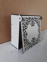 Caixa mdf branco com tampa vazada arabesco Caixa mdf branco com tampa vazada arabesco