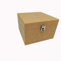 Caixa Mdf Cru 15x15x10 Cm Com Fecho Para Decorar Presente