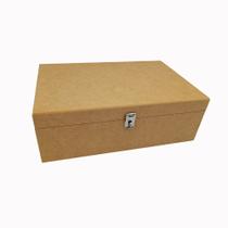 Caixa mdf cru 30x20x10cm com fecho para decorar