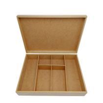 Caixa Mdf Cru 35x25x8 Sem Fecho Com 6 Divisórias Para Decorar Presente