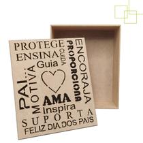 Caixa MDF Decorada Tema Dia dos Pais Presente Pai 23x19x8