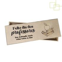 Caixa MDF Decorada Temática Feliz Dia dos Professores Artesanal 22x7x3