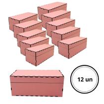 Caixa MDF rosa claro atacado 17x8,5x7,5 - 12 unidades