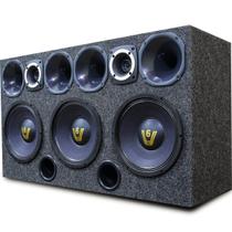 Caixa Medio Grave Corneteira 1200w 3 Woofer Driver Tweeter