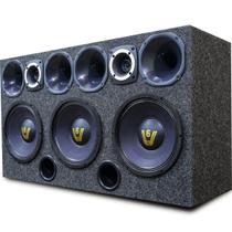 Caixa Medio Grave Corneteira 1200w 3 Woofer Driver Tweeter