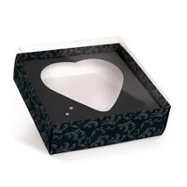 Caixa Meio Coração Verniz Tresse Preto 250g Com 6 Cromus