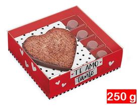 Caixa Meio Ovo Coração Chocolate 250g com bombons - 06 Unidades - Cromus