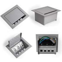 Caixa Mesa Pop3 Monobloco 2NBR20A /Usb A+C QM14321 QTMOV Cinza