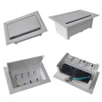 Caixa Mesa Pop4 Monobloco 4NBR20A/2Cat6/1Usb/1HDMI QTMOV BRANCO