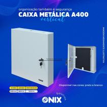 Caixa metalica a400 organizadora também segurança na cor branca - ONIX