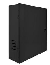 Caixa metalica mini vertical organizadora de parede dvr cftv - preto