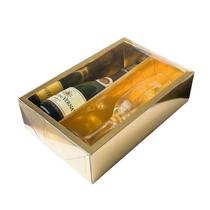 Caixa Mini Champanhe e Taça (20,5cm x 13cm x 6cm) Dourada 5 unidades
