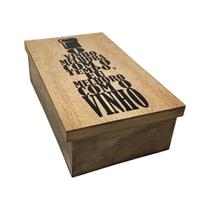 Caixa Mini Chandon Tampa de Sapato 1 Div Melhoro com Vinho 22x16x8 Mdf Madeira Pintado Adesivado