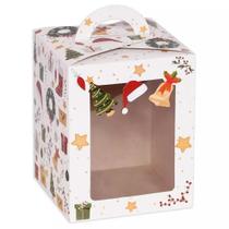 Caixa Mini Panetone com Visor - 10 unidades - Decoração Natal