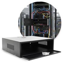 Caixa Mini Rack Organizador Preta Horizontal Gabinete A125