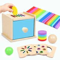 Caixa Montessori MTTIERY 4 em 1 de Madeira para Crianças a partir de 1 Ano Caixa Montessori MTTIERY 4 em 1 de Madeira para Crianças a partir de 1 Ano